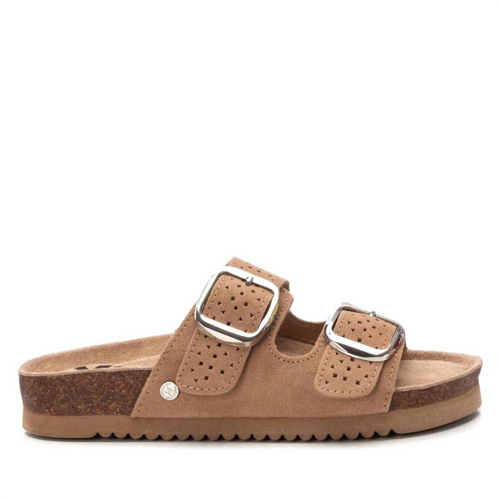 NEW XTI women's flat sandals in camel